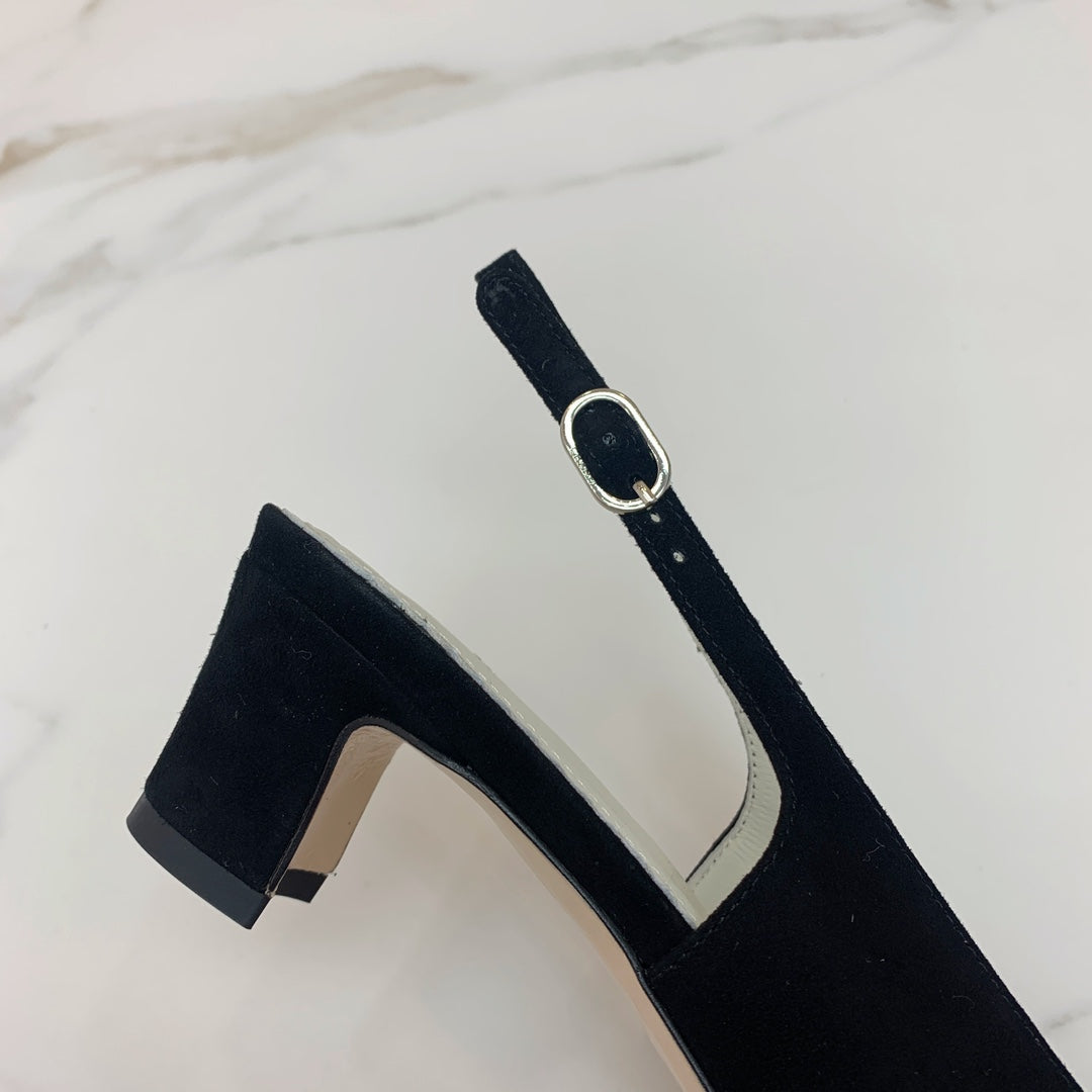 CC 26s Slingback 4.5cm Chain Black Canvas 792606