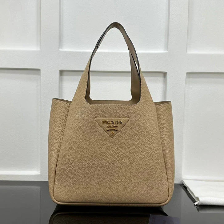Prada 2026 Tote Bag Beige Calfskin