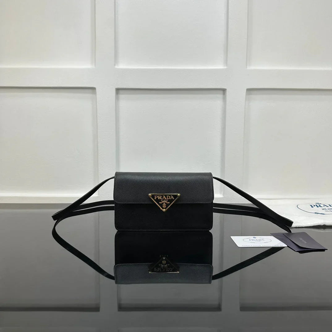 Prada 2026 Embleme Shoulder Bag 24.5cm Calfskin