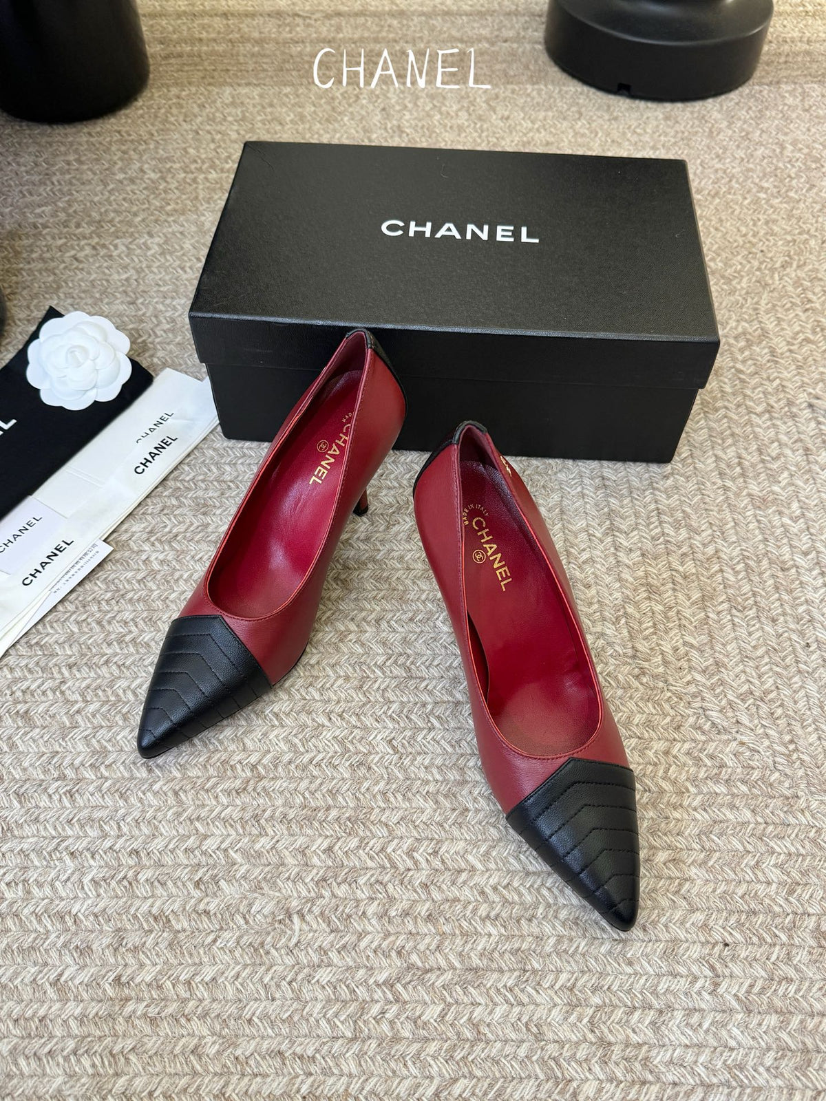 CC 26ss Pump Black Burgundy Lambskin 835699