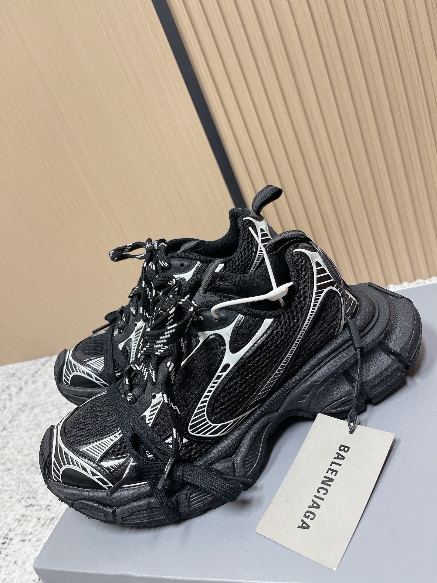 Balenciaga Sneaker Mesh Lace-up Black Fabric 534176