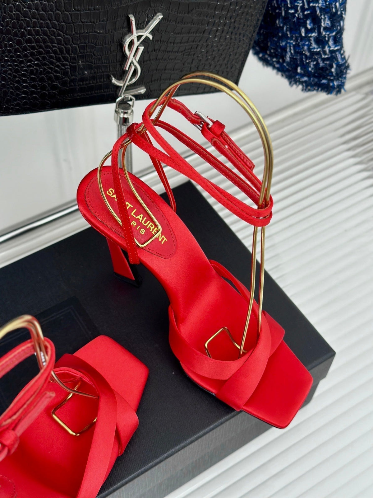 SL CORINNE SANDALS ROSE SATIN CREPE