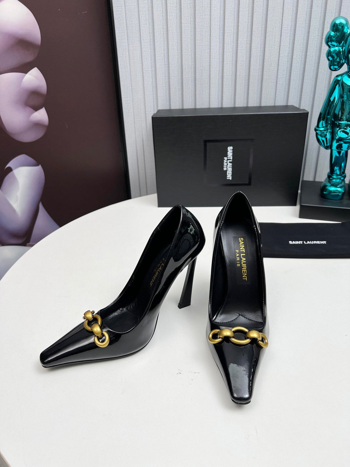 YSL Hermione Pump 11cm Black Patent Leather 680401