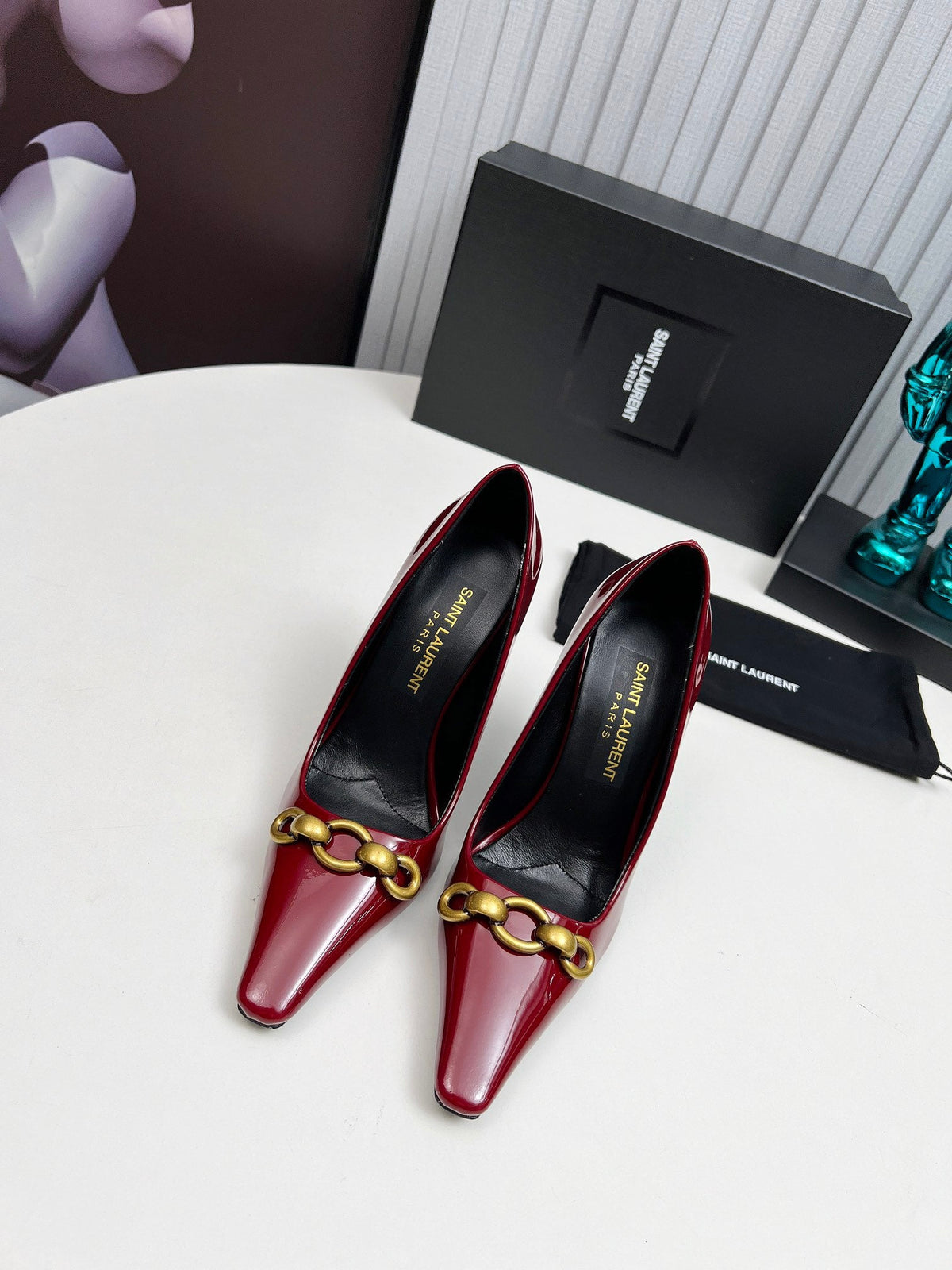 YSL Hermione Pump 11cm Red Patent Leather 680402