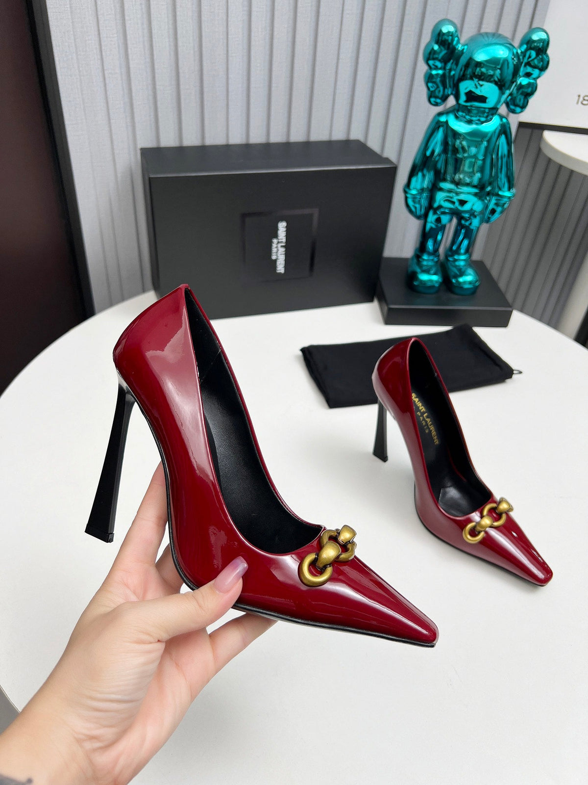 YSL Hermione Pump 11cm Red Patent Leather 680402