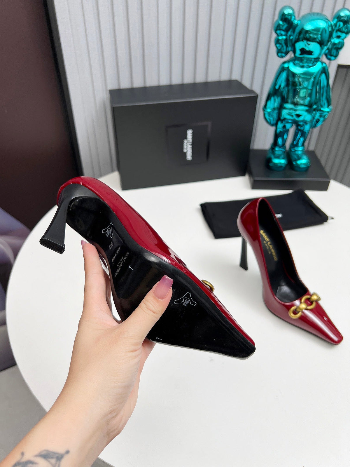 YSL Hermione Pump 11cm Red Patent Leather 680402