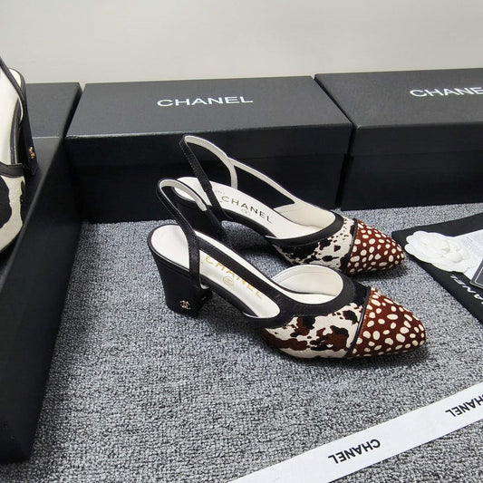 CC SS 2026 Slingbacks 6.5cm White Brown Black Calfskin Lambskin