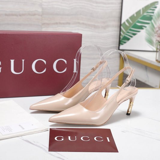 GG Castello Slingback 7.5cm Light Pink Sheepskin 864301