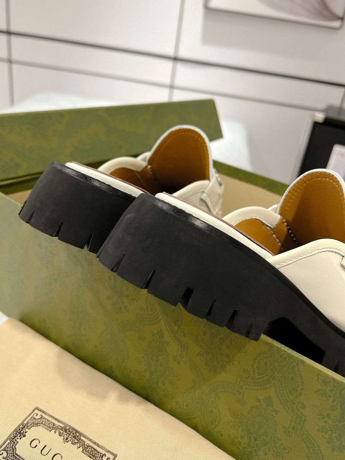 GG MULE WITH HORSEBIT WHITE CALFSKIN