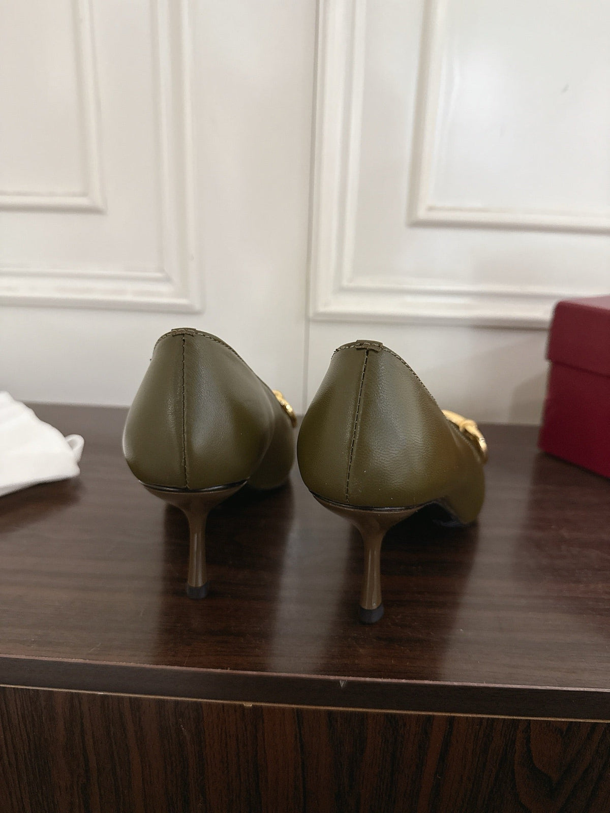 GG Boulevard Pumps 7.5cm Olive Leather 888850