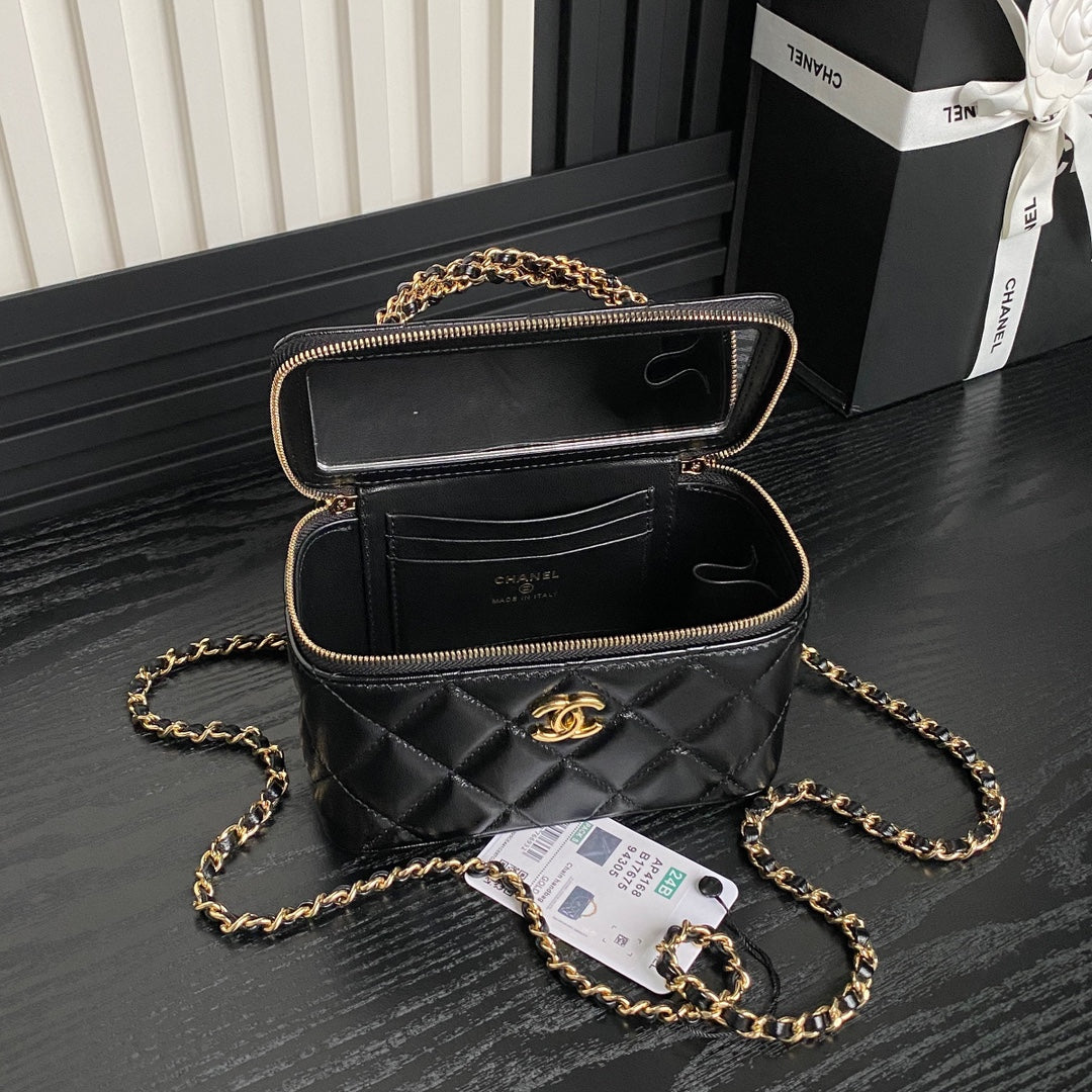 CC 24B Vanity Case 17cm Black Calfskin 286208