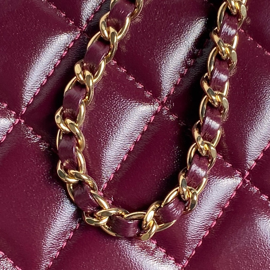 CC 24B Vanity Case 17cm Burgundy Calfskin 286210