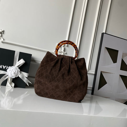 CC 26 Pouch Large Coffee Tortoiseshell Suede 286200