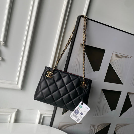 CC AS6248 Small Shopping 25cm Black Sheepskin