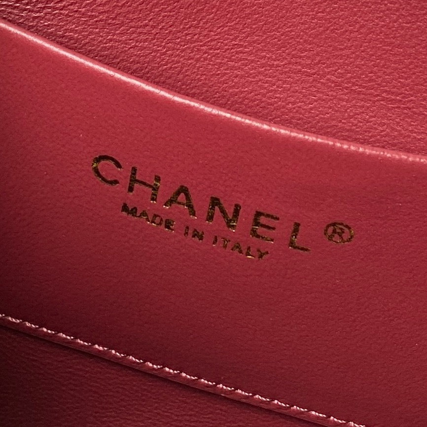 CC AS6248 Small Shopping 25cm Burgundy Sheepskin