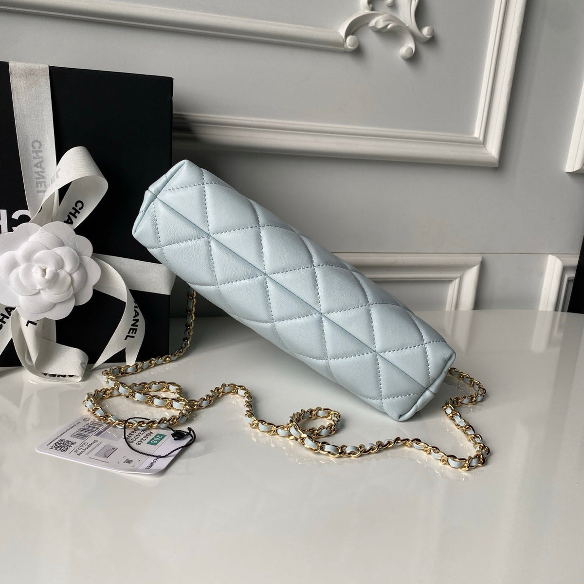 CC AS6248 Small Shopping 25cm Light Blue Sheepskin