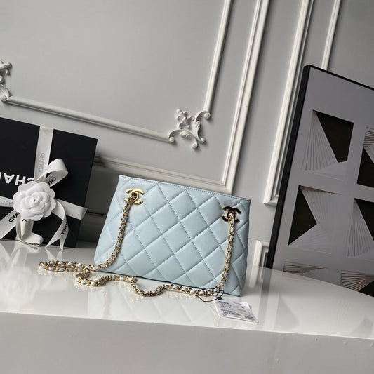 CC AS6248 Small Shopping 25cm Light Blue Sheepskin