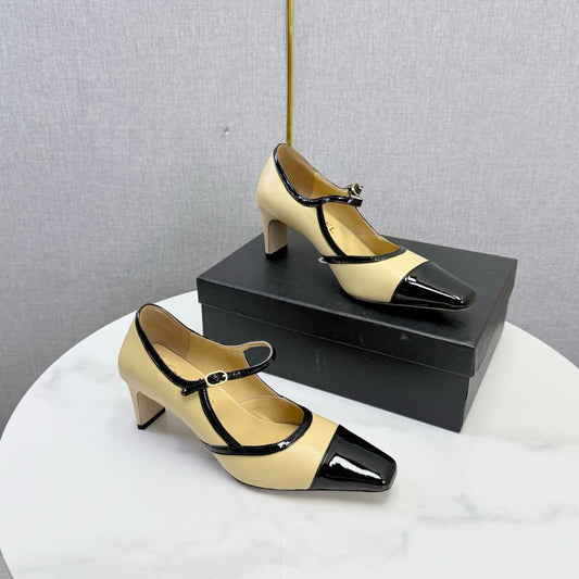 CC 26s Slingback Black Beige Sheepskin 904476