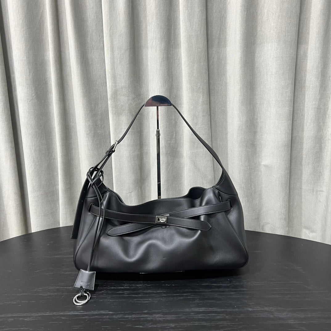 Balenciaga Bel Air Shoulder Bag Black Smooth Calfskin