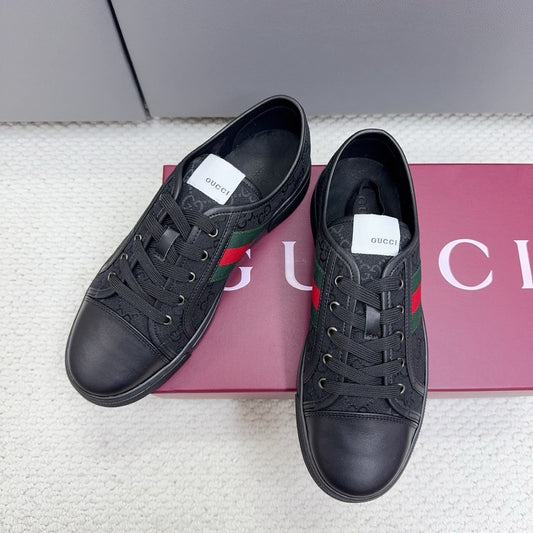 GG Tennis 1977 Sneakers Black Canvas Leather 788207