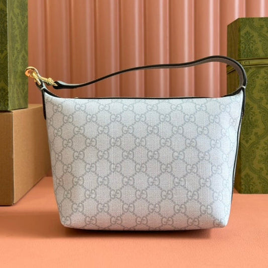 Gucci Ophidia 20cm Bag Blue Gray Canvas 239921