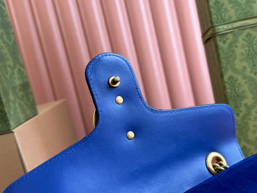 Gucci Marmont Flapbag 26 Blue Velvet