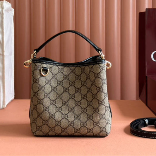 Gucci Ophidia 20.5cm Bag Ebony Black Canvas 248560