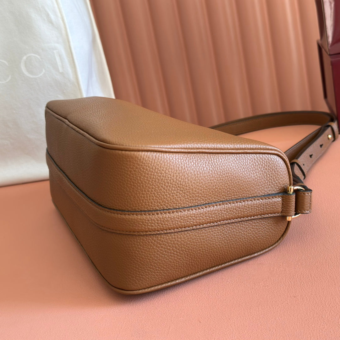 Gucci Half Horsebit Mini Bag 31.5 Brown Grain Cowhide 273167