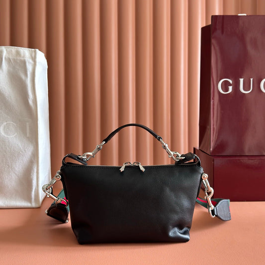 GG Brera Small Crossbody Bag Black Cowhide