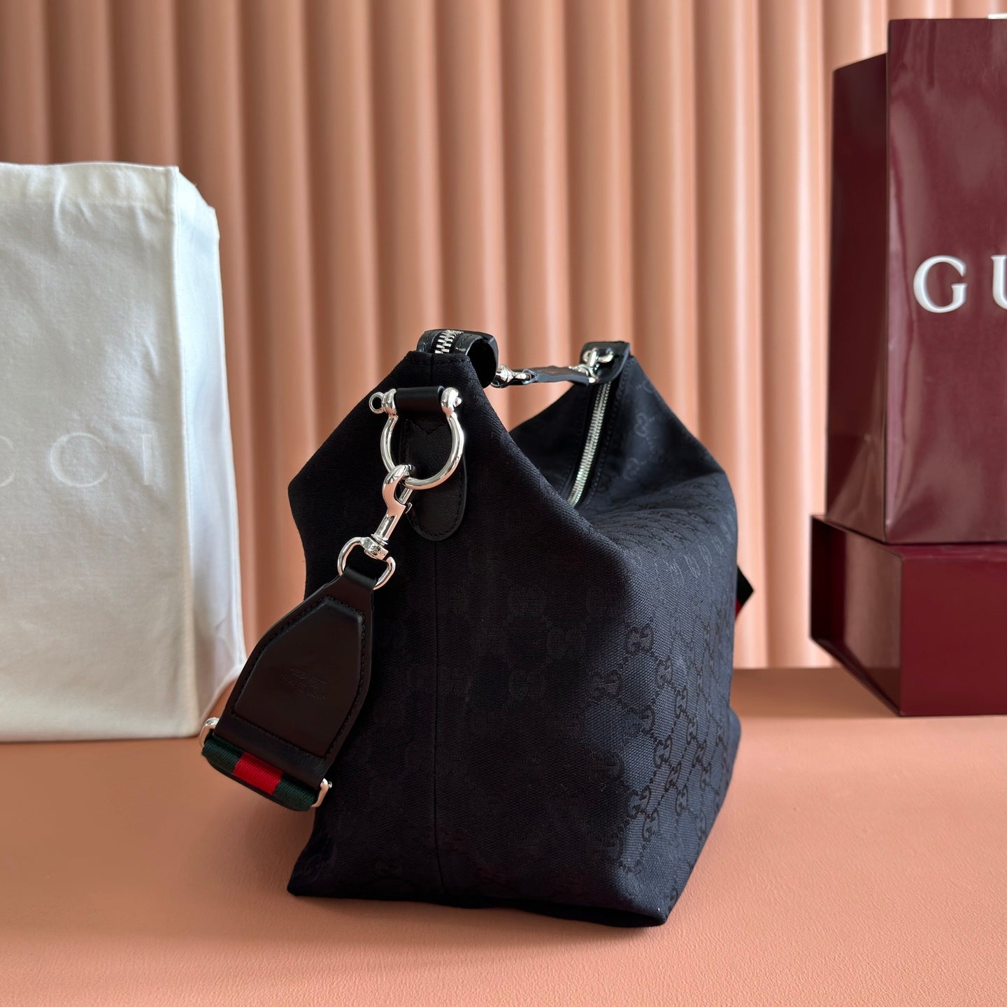 GG Brera Medium Crossbody Bag Black Canvas