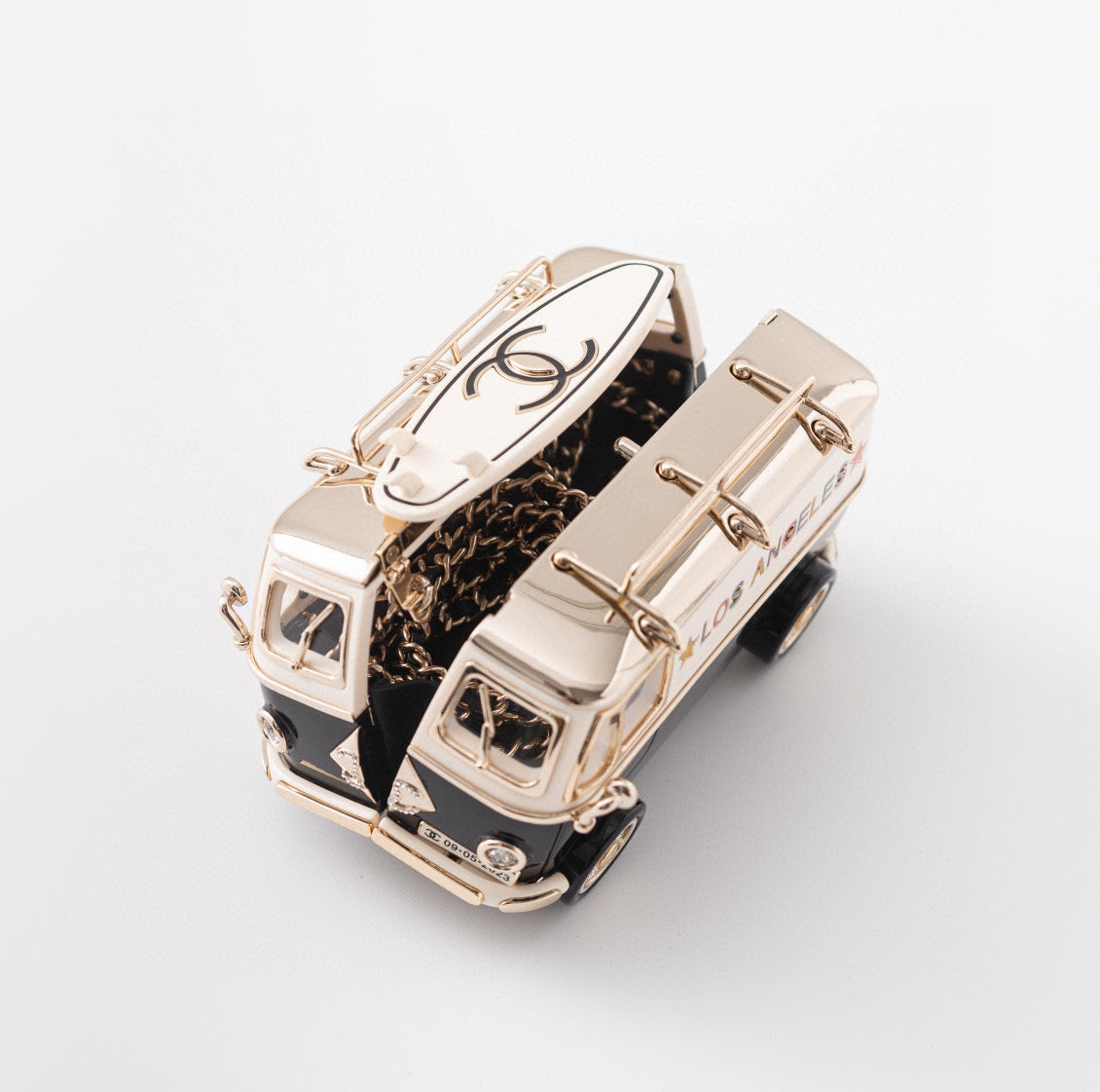 CC Los Angleles Mini Van Minaudiere Black White Acrylic