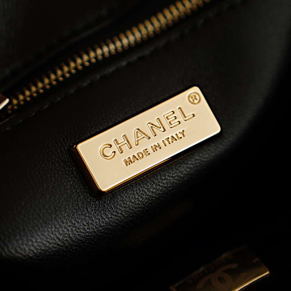 CC 2025 Flap Bag 21cm Black Mix Colors Sequin 308603