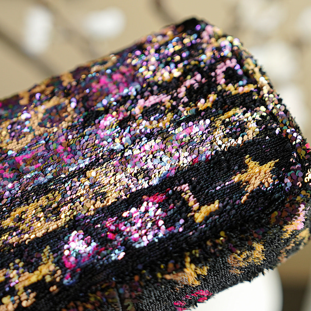CC 2025 Flap Bag 21cm Black Mix Colors Sequin 308603