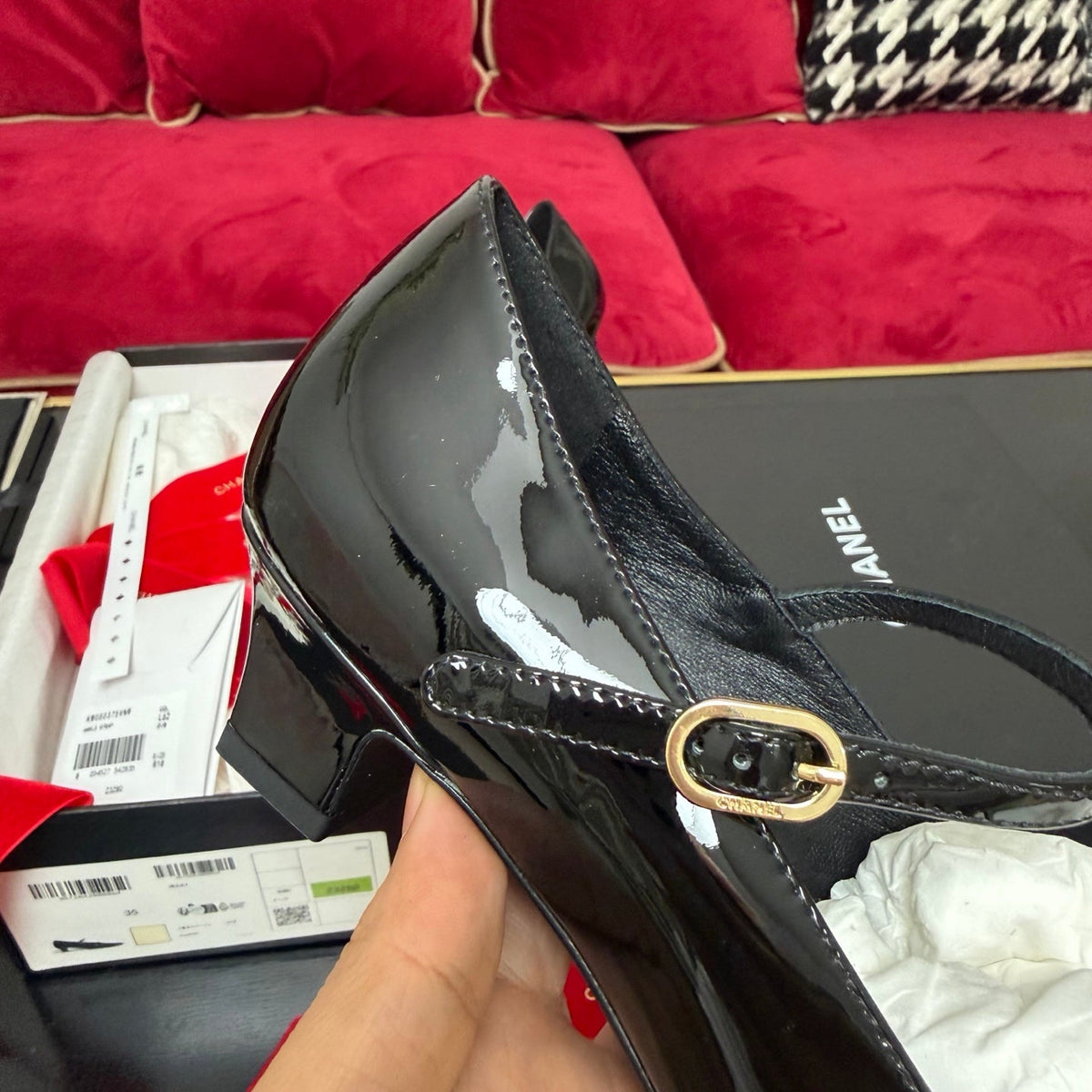 CC 26s Mary Janes Black Patent Calfskin 742767