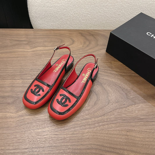 CC 26s Slingback Black Red Lambskin Patent Leather 915319