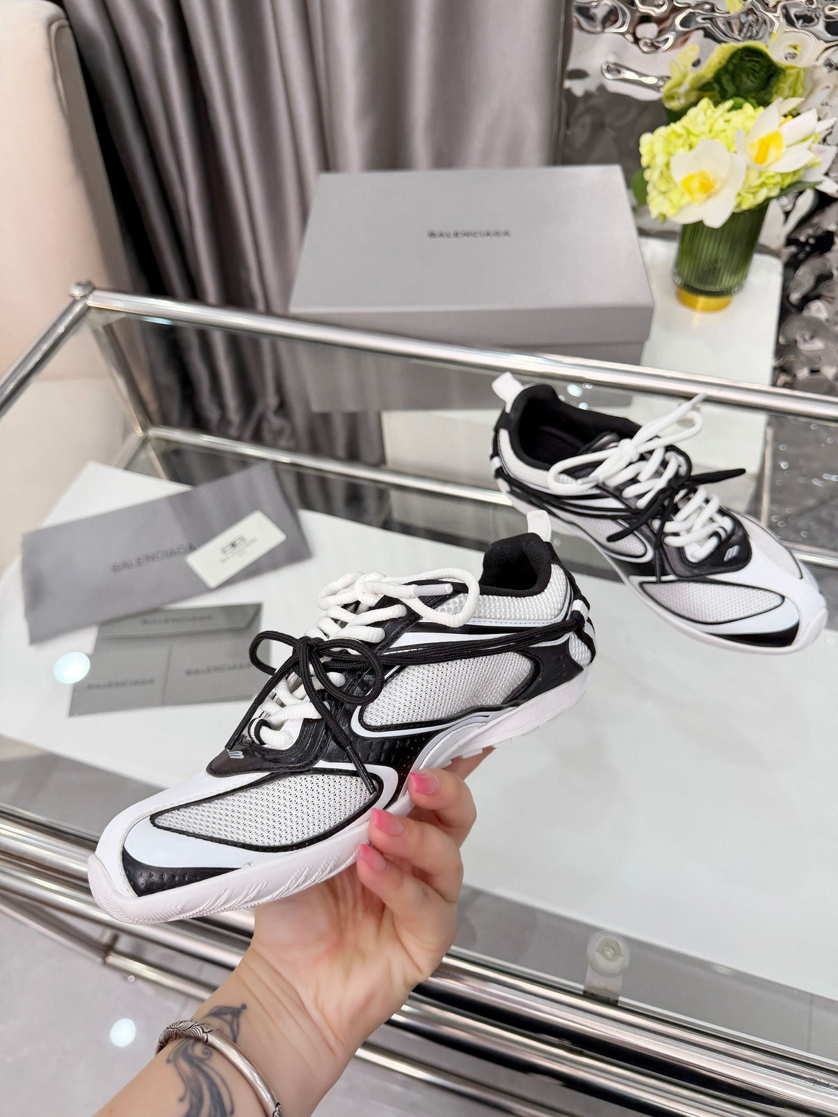 Balenciaga Monday Sneakers Black White Mesh TPU 714949