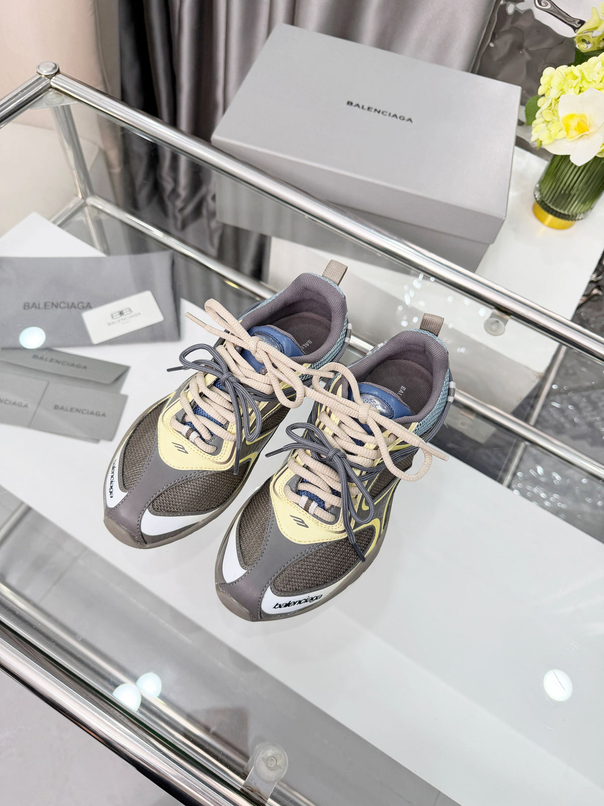 Balenciaga Monday Sneakers Yellow Olive Mesh TPU 714948