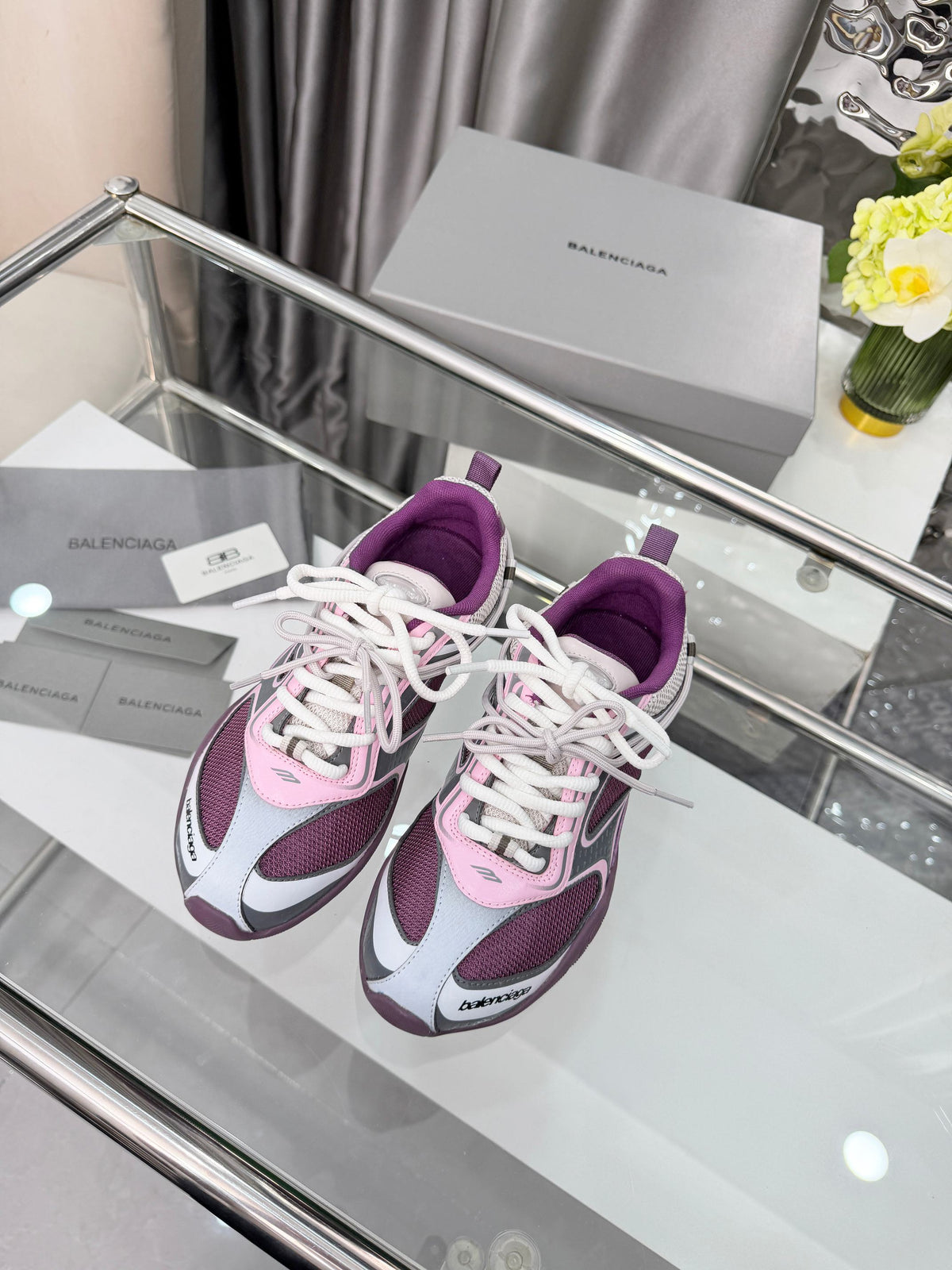 Balenciaga Monday Sneakers Grey Purple Mesh TPU 714946