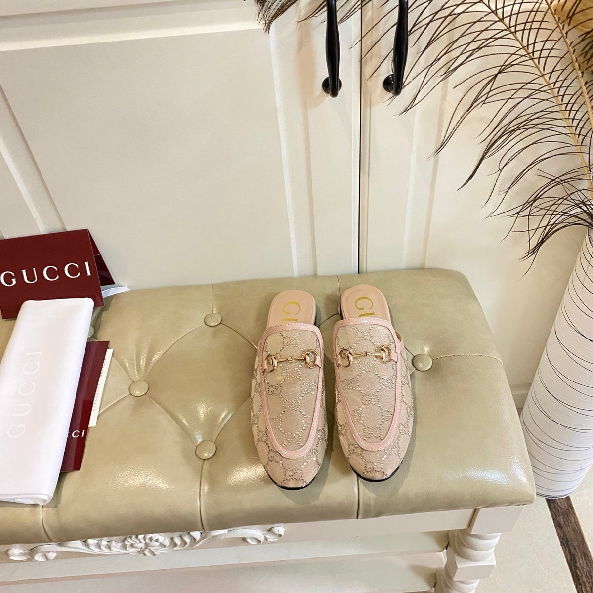 GG PrinceTown Mule Pink Mesh With Crystal