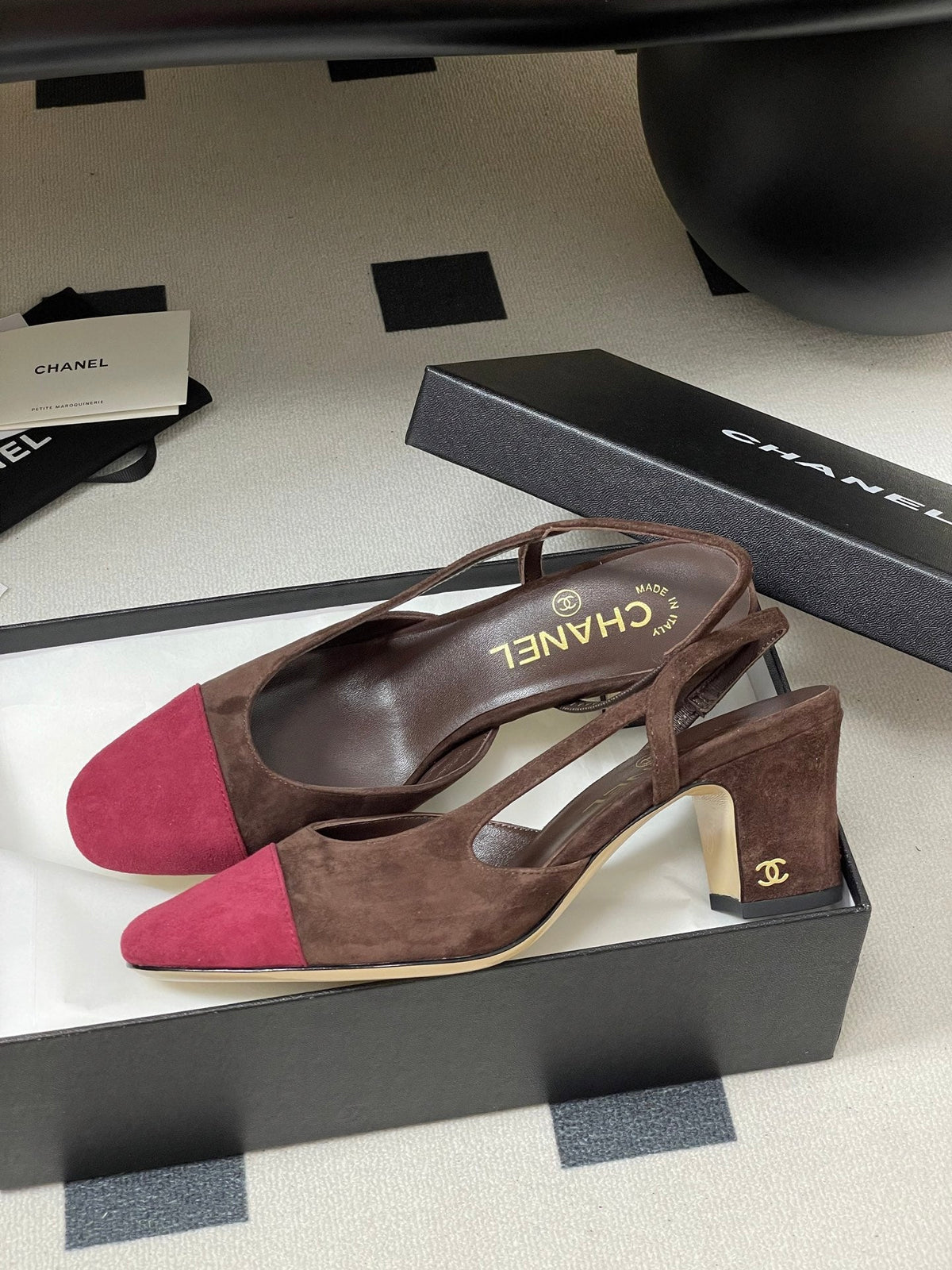 CC 25 SlingBack 65mm Chocolate Dark Red Suede 393988
