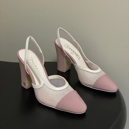 CC 26s Slingback 95 Pink Mesh Fabric Sheepskin 649439