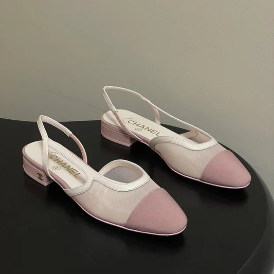 CC 26s Slingback Light Pink Mesh Fabric Sheepskin 649447