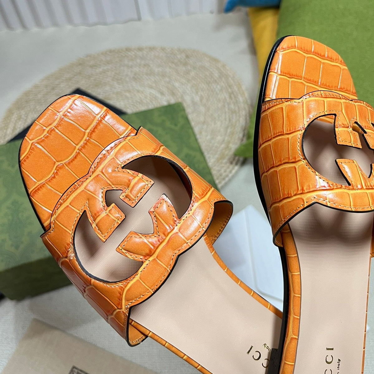 GG Cut Out Slide Sandals Gingerbread Brown