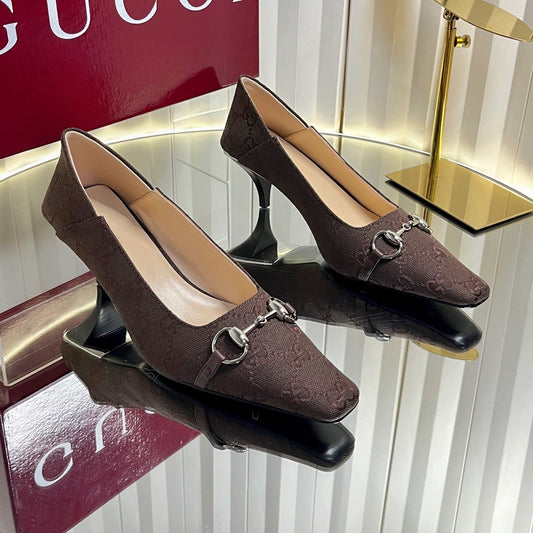 GG 26s Vittoria Pumps Coffee Canvas 768135
