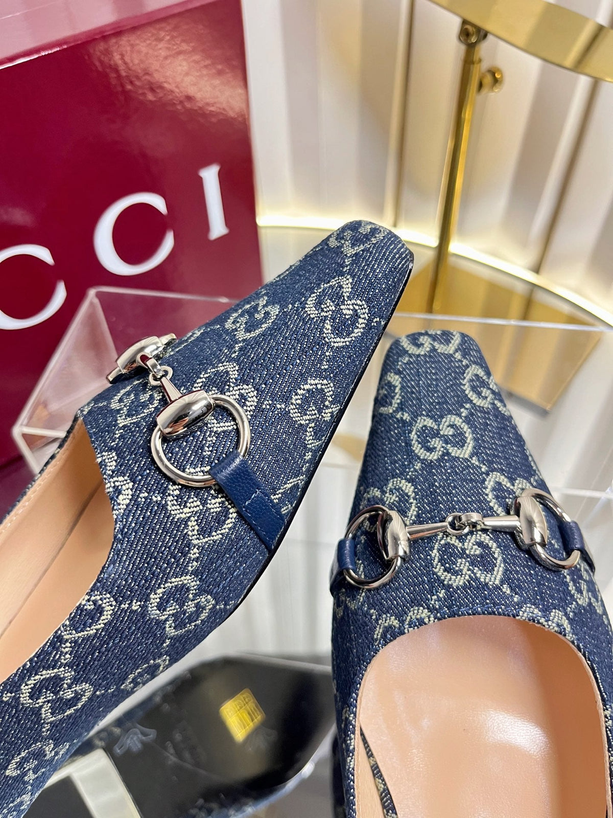 GG 26s Vittoria Ballerina Flats Dark Blue Canvas 768140