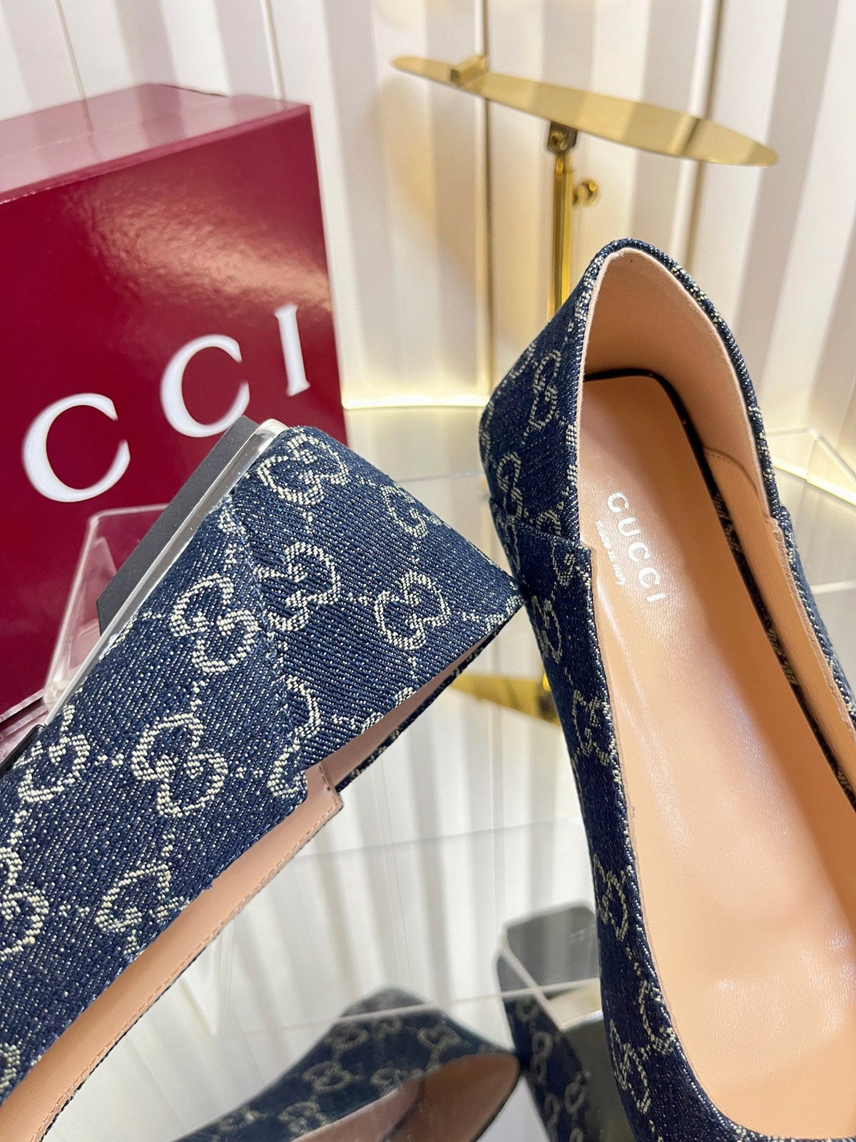 GG 26s Vittoria Ballerina Flats Dark Blue Canvas 768140