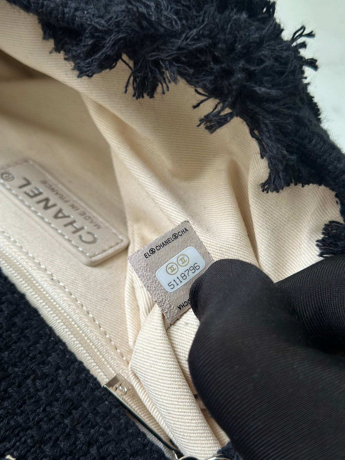 CC Nature Flap Bag 27cm Black Tweed 286333