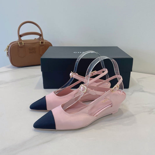 CC 26s T-Strap Slingbacks Black Pink Satin 941622