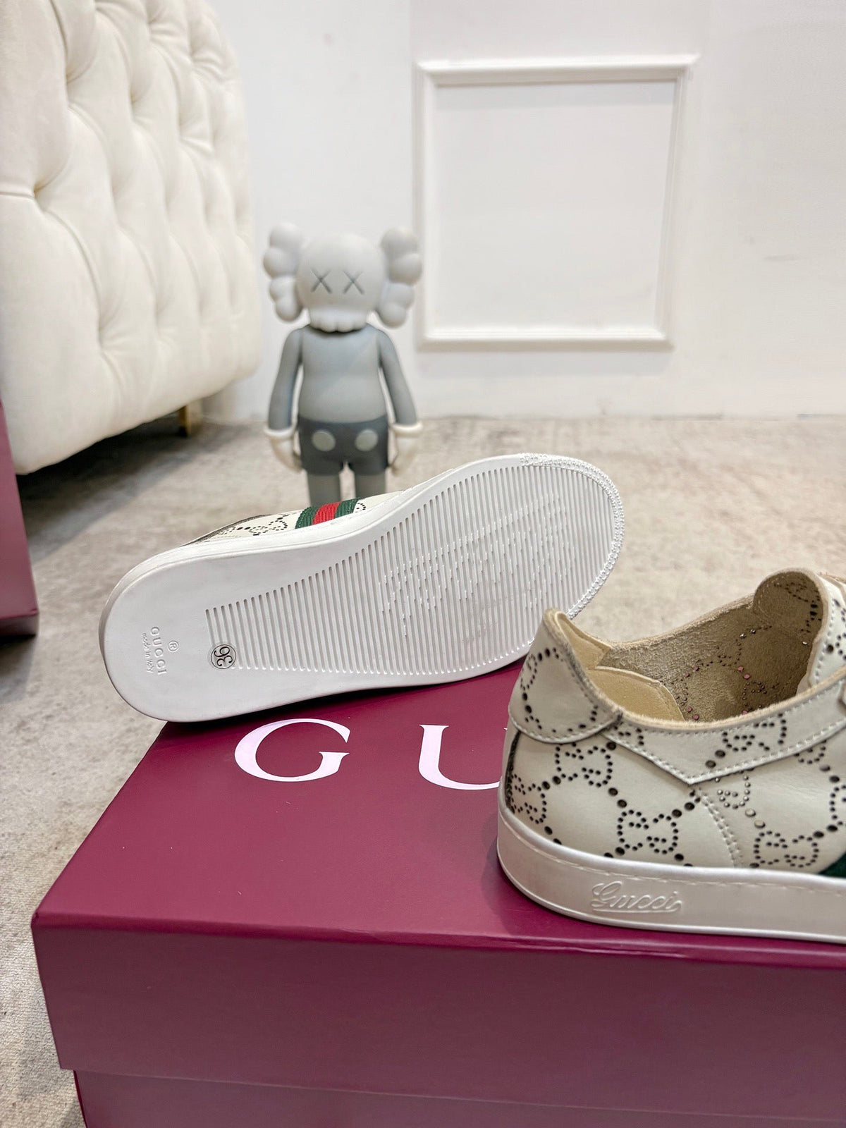 GG Stretch Low-Top Trainers White Leather 824429