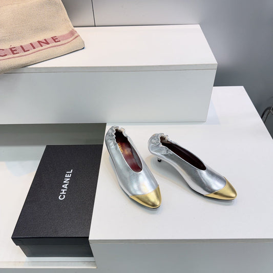 CC 2026 Pumps 4.5cm Gold Sliver Lambskin 741646